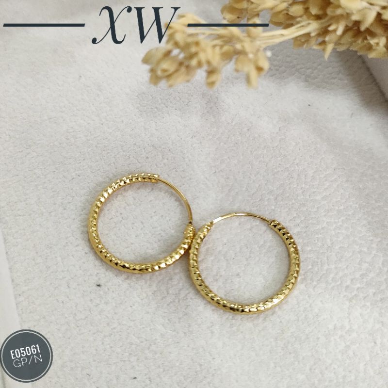 Anting gipsy Bulat warna 24k E05061