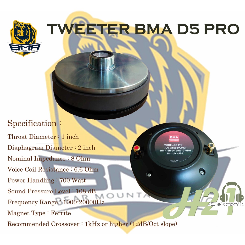 TWEETER BMA D5 PRO D-5 TWITER TWETER HI HIGH D 5 TWITTER ORIGINAL ASLI