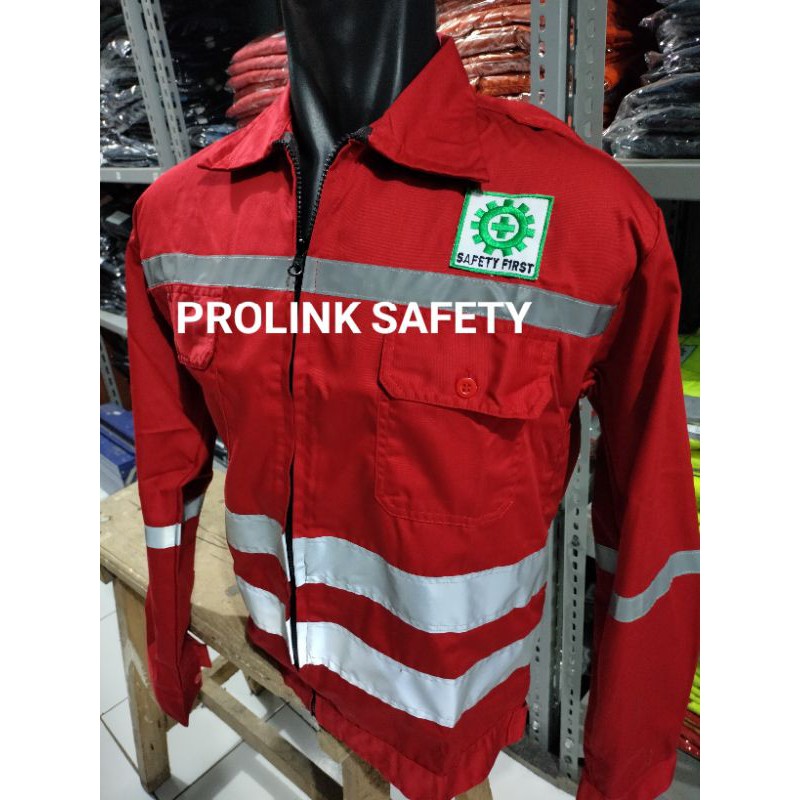 BAJU SAFETY MERAH RESLETING SCOTLIGHT DOBLE