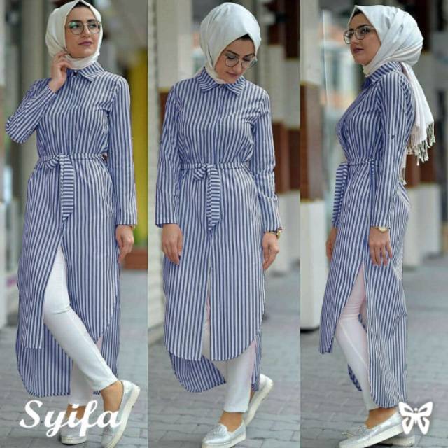 Syifa tunik salur 5 warna