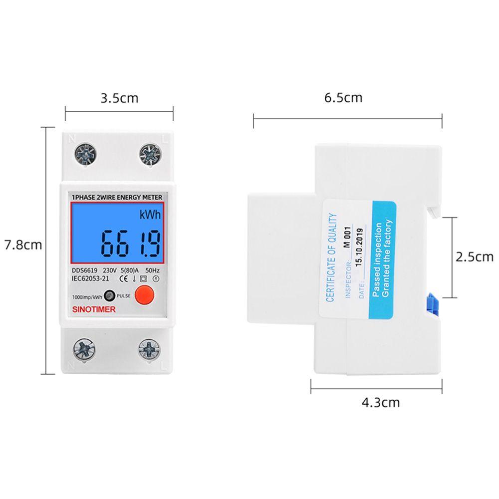 [Elegan] Energy Meter AC 220V 80A Elektronik Din Rail Backlight Digital LCD Pengukur Konsumsi Daya