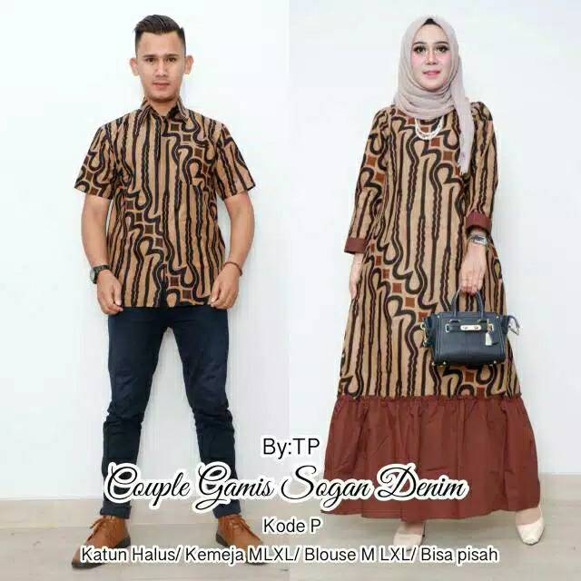 Couple gamis sogan denim