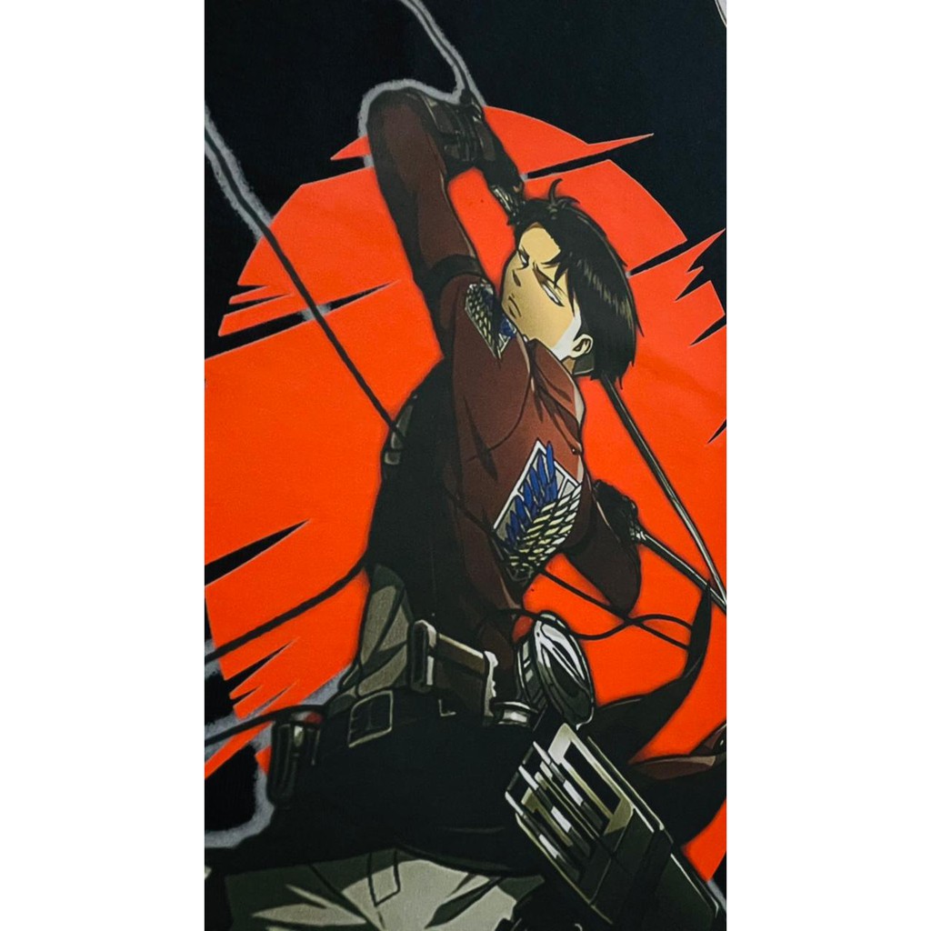 Tshirt Levi In Action Attack on Titan Premium Quality Kaos AOT SNK Shingeki No Kyojin Wibu Otaku Unisex