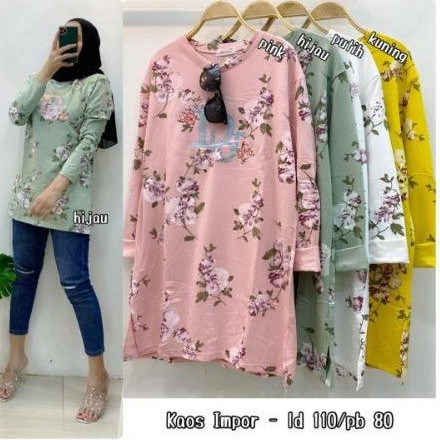 Kaos import bunga ld 110 cm