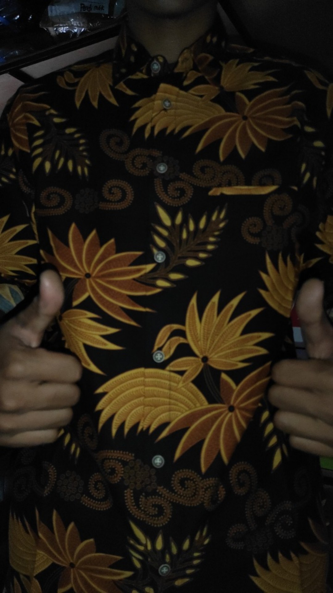 M231 Kemeja Pria Batik Panjang Hitam 1490b