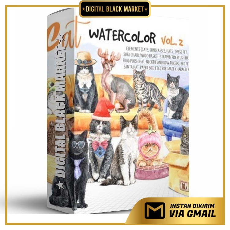 Cats Watercolor Vol 2 Pet Clipart - Vector Designs