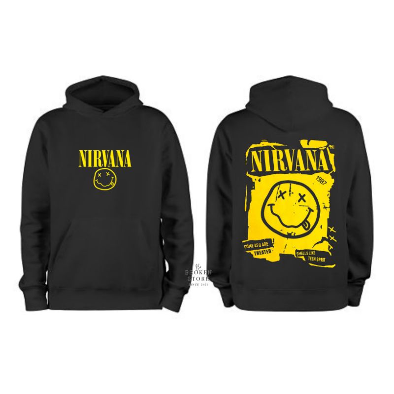 Sweater Hoodie Nirvana | Kurt cobain Hoodie Nirvana - black