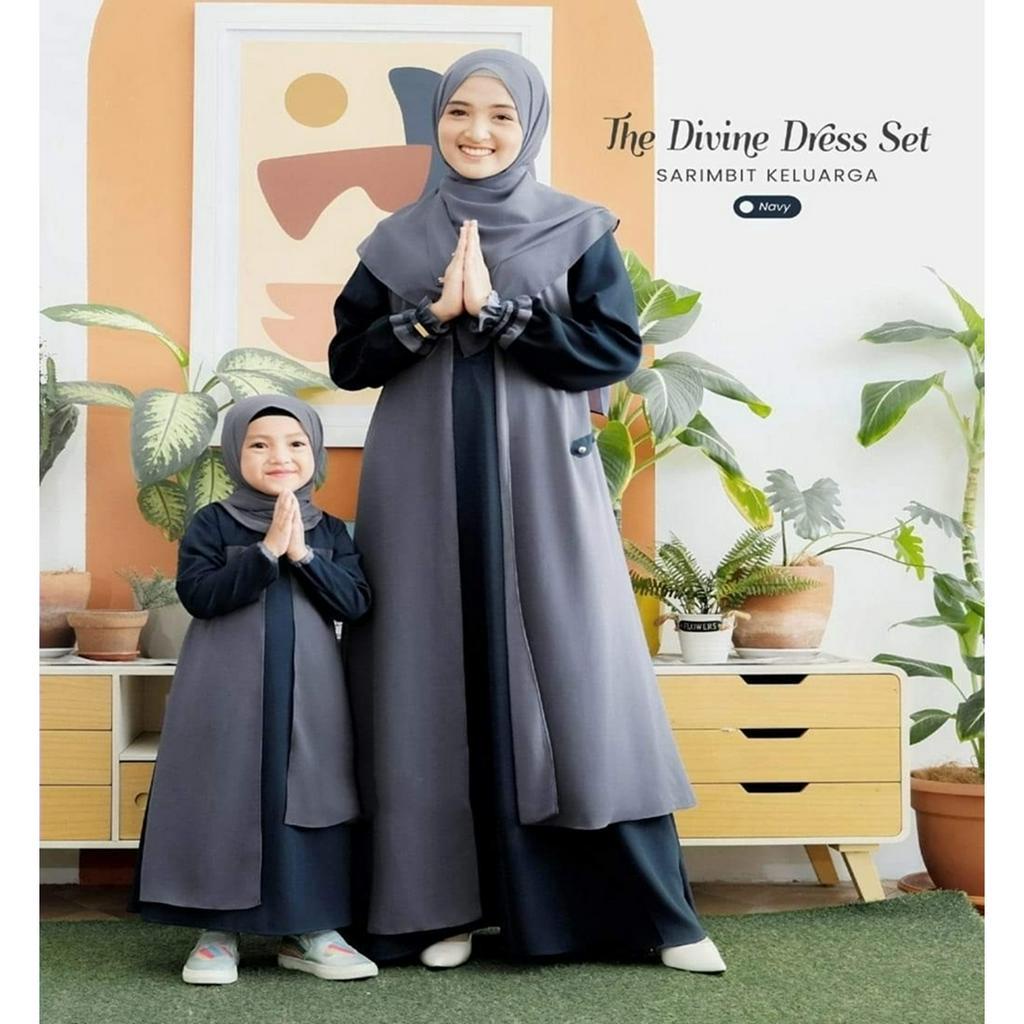 GAMIS COUPLE IBU ANAK PLUS HIJAB / GAMIS SERIMBIT / BAJU MUSLIM KELUARGA GAMIS MURAH KOLEKSI TERBARU