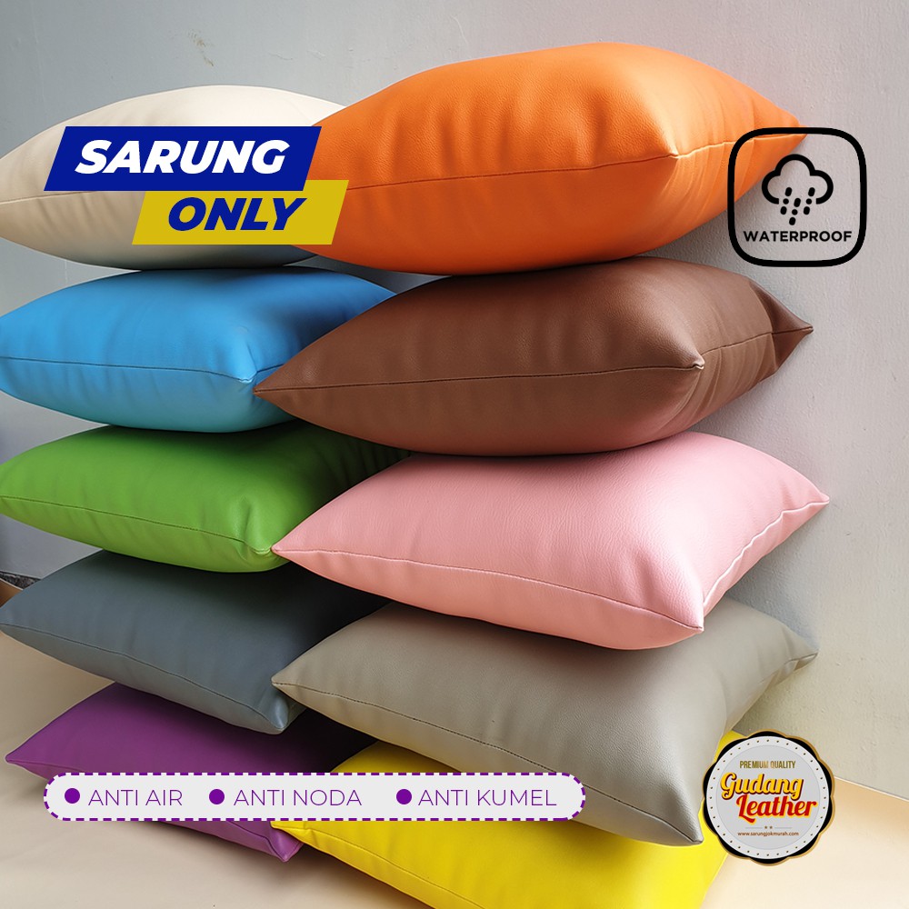 Sarung Bantal Sofa Bahan Kulit Sintetis - SARUNG ONLY