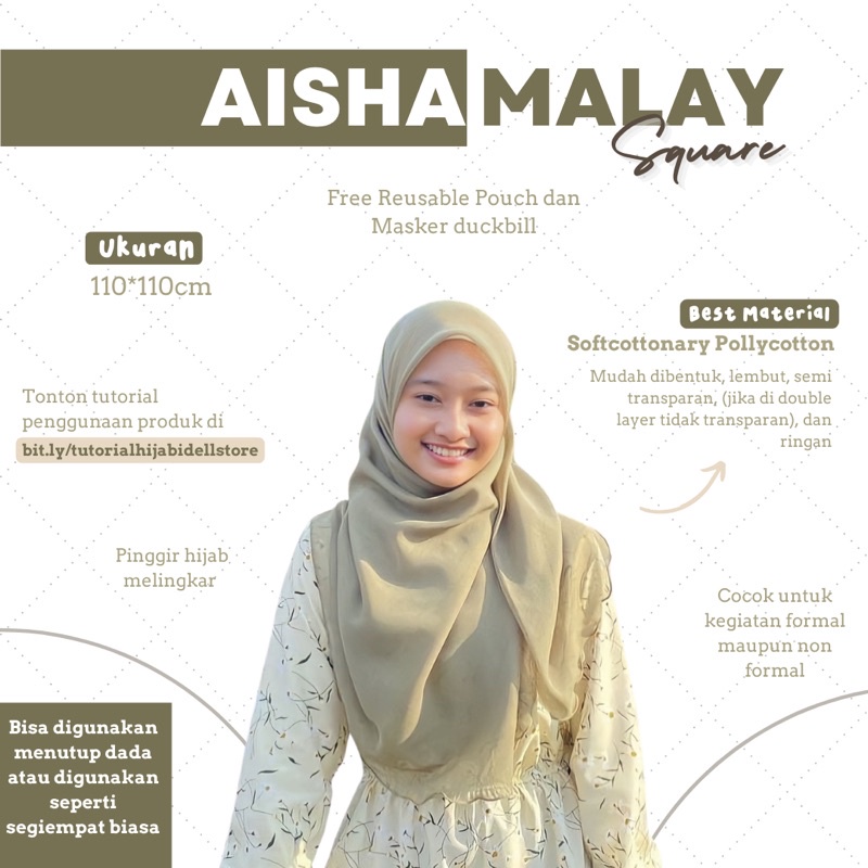 [WARNA LENGKAP] Aisha Malay square • Segiempat / Pashmina malaysian• Pashmina malaysia