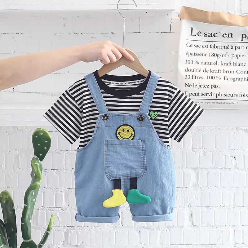 Setelan anak laki laki Motif KODOK baju overall anak SMILE