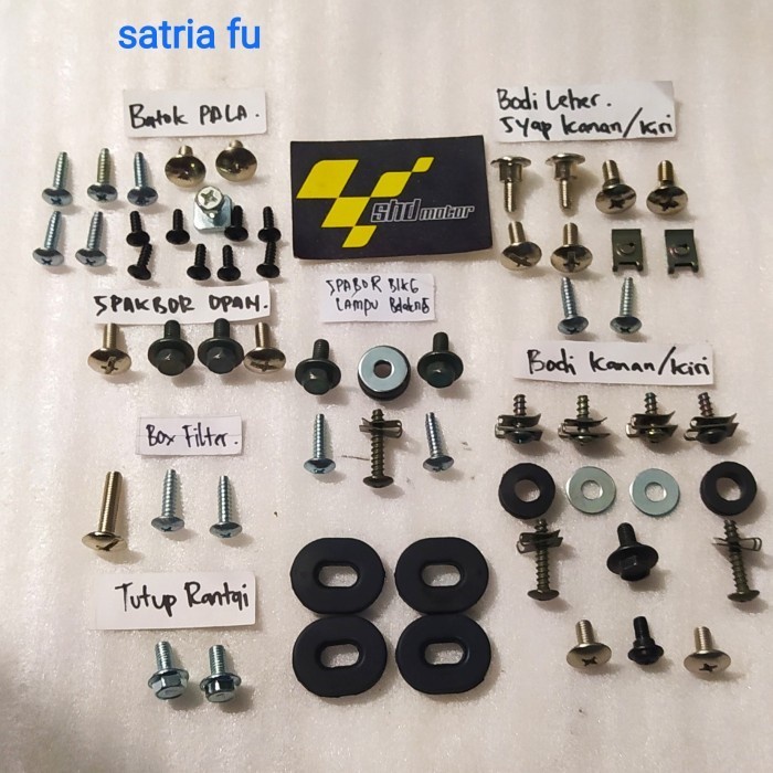 baut lengkap full set body satria fu / baut full bodi satria fu