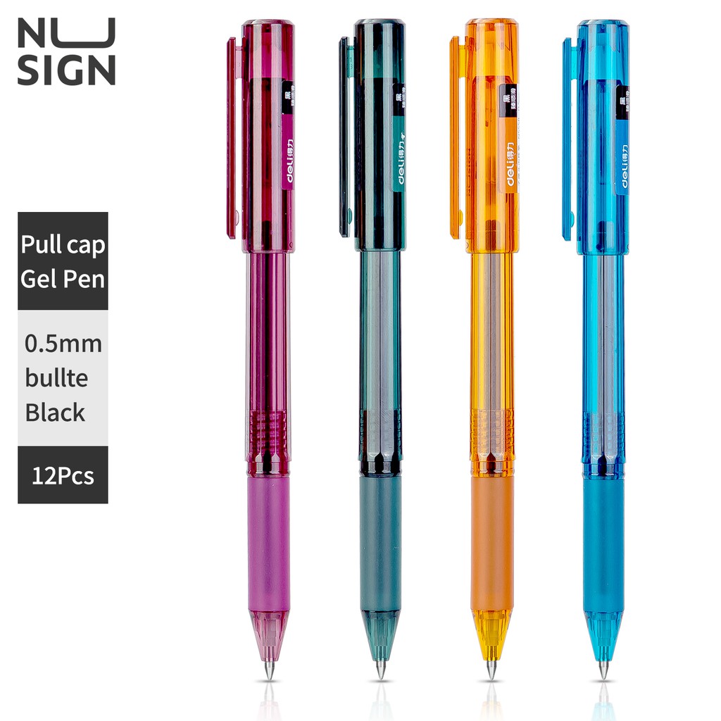 

Deli Nusign Gel Pen / Pulpen Gel 0.5mm Warna Tinta Hitam Penulisan Extra Halus NS558