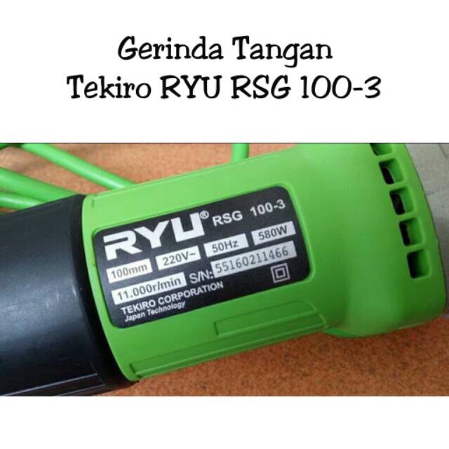 RYU Mesin Disc Grinda GURINDA TANGAN RSG100-3