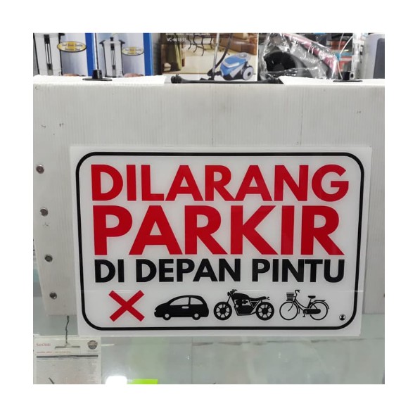 

PROMOO!!! Sign label akrilik Dilarang parkir di depan pintu