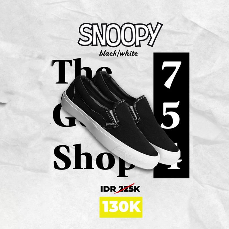 Gearfourth Sneakers Snoopy Os Black White