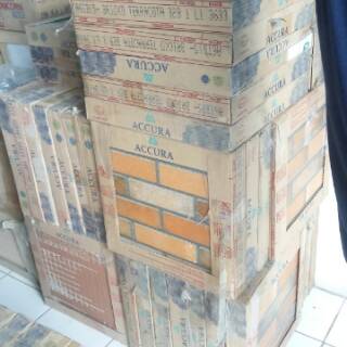  Keramik  dinding batu  bata motif 40x40 teracotta brown merk 