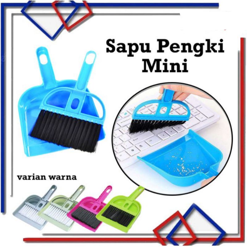 Sapu Pengki mini set Serok cikrak kecil kebersihan karpet mobil meja laptop