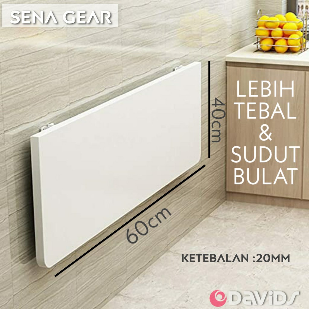 Meja Kayu Lipat Dinding Belajar Kerja Dapur Premium