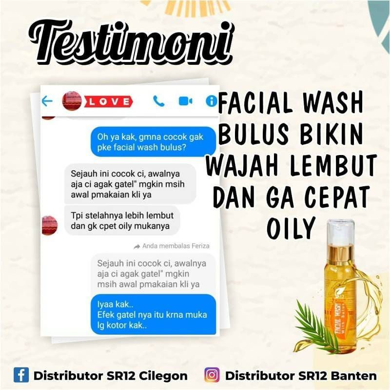 FACIAL WASH BULUS SR12 / SABUN CAIR BULUS / MEMUDARKAN FLEK HITAM / MENGHILANGKAN KOMEDO JERAWAT