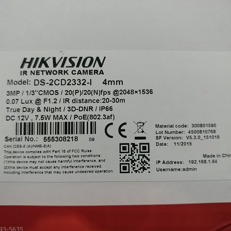 CUCIGUDANG_ HIKVISION ds-2cd2332-i 3MegaPixel IPCAM