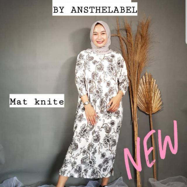 Dress gamis tunik samira kaos ansthelabel
