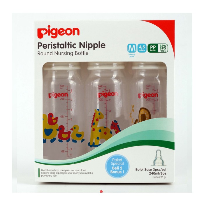 Botol Susu Pigeon Peristaltic Nipple 240ml Buy 2 get 1