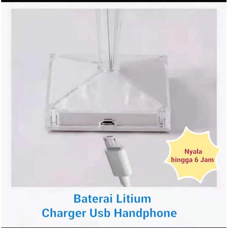 Diamond Lamp/Lampu Meja Minimalis/Lampu Tidur Meja /  touch control power bank Lampu bisa  tahan selama 72 jam