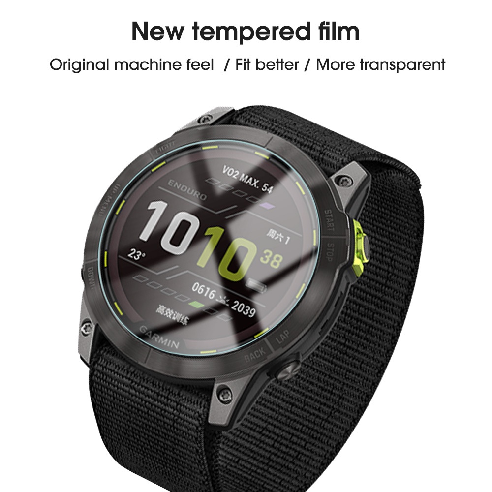 1pc Film Pelindung Layar Tempered Glass HD Transparan Ultra Tipis Anti Gores Untuk Smartwatch Garmin Enduro 2