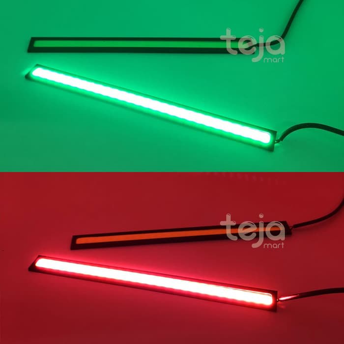 TERLARIS SEPASANG LAMPU DRL PLASMA LED COB 17CM MERAH/HIJAUDEPAN MOTOR MOBIL