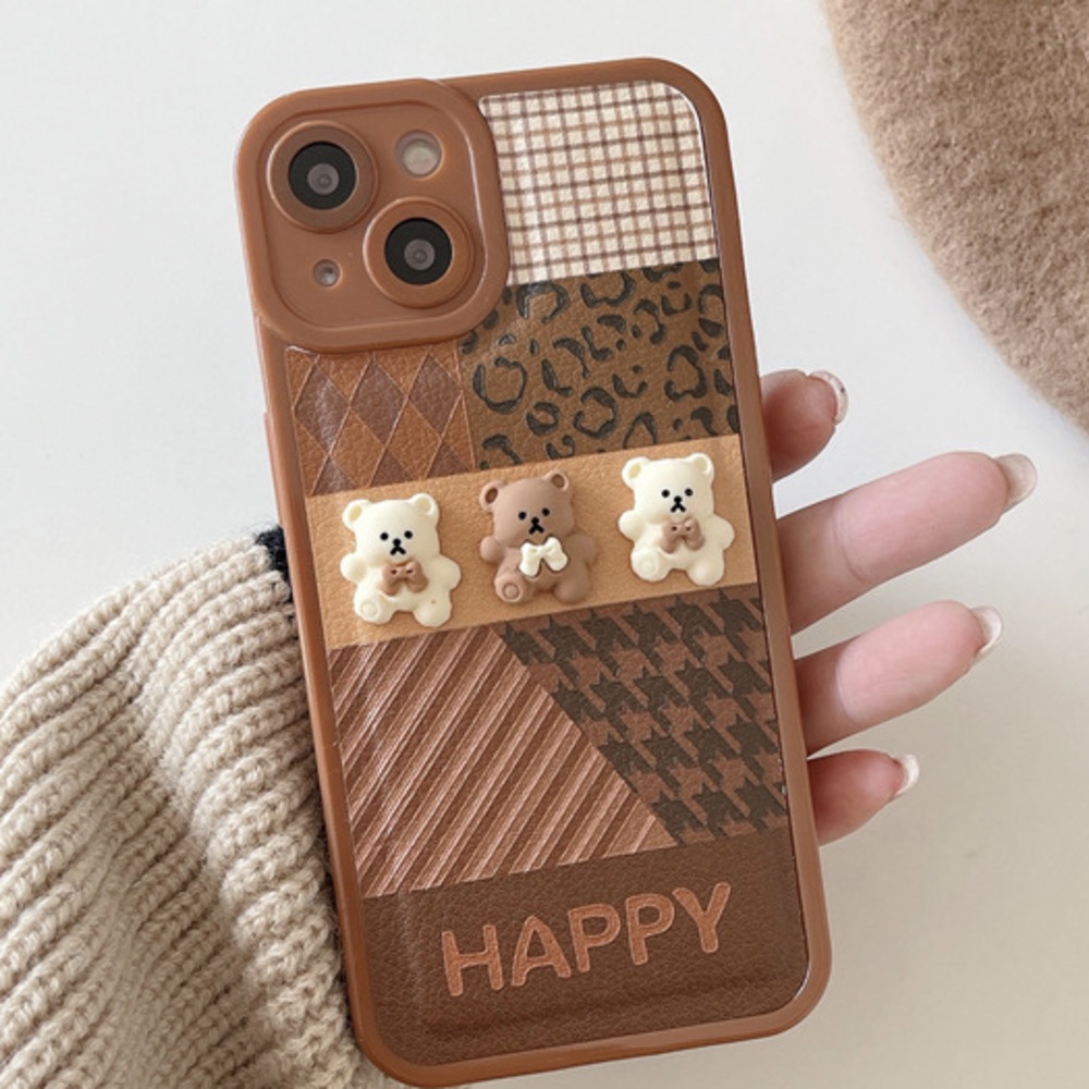 Soft Case Silikon Motif Beruang 3d Untuk IPhone 12 13 11 Pro Max X Xs Max Xr 7 8 Plus Lxsa