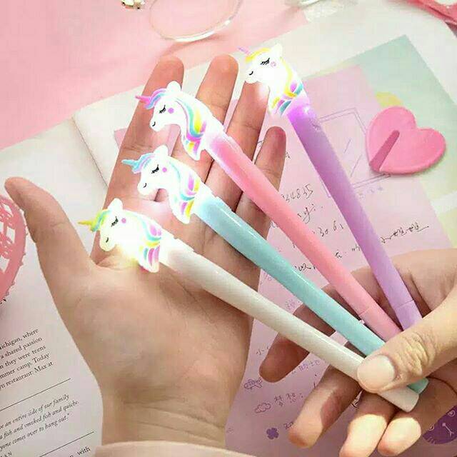 

Pulpen Gel LED Unicorn, Import Unik Murah Lucu Bisa Nyala