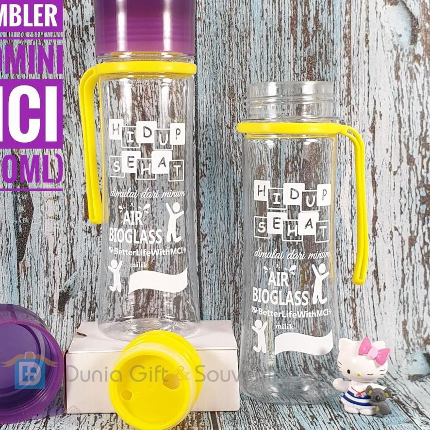 ■■■ PROMO Free Gift ~Tumbler Bioglass Mini MCI 600ml Logo HIDUP SEHAT + BOX Cantik | Biomini BPA