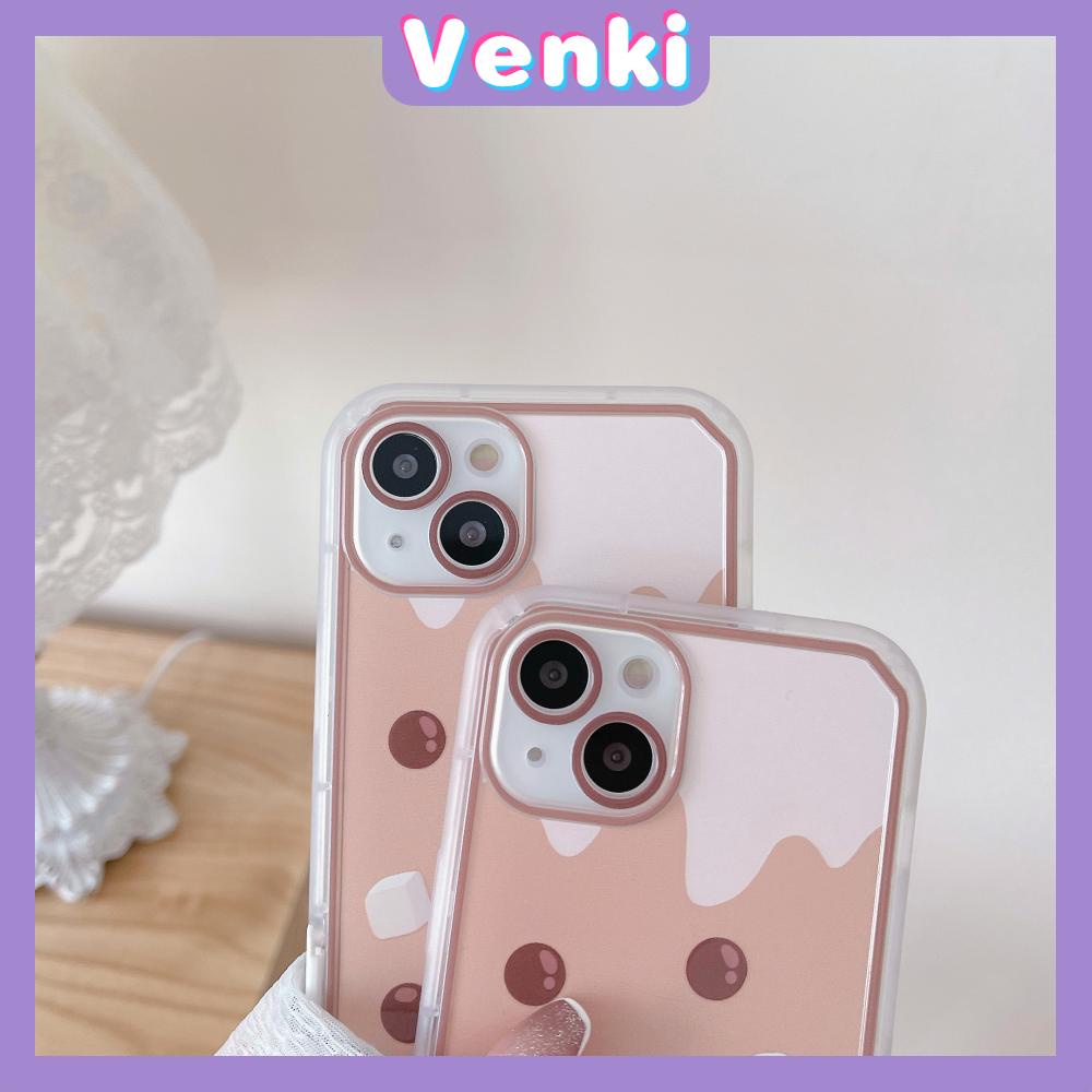 iPhone Case Acrylic Invisible Folding Stand Silicone Soft Case Shockproof Camera Cover Brown Pearl Milk Tea Compatible For iPhone 11 Pro Max 13 Pro Max 12 Pro Max 7Plus xr XS Max