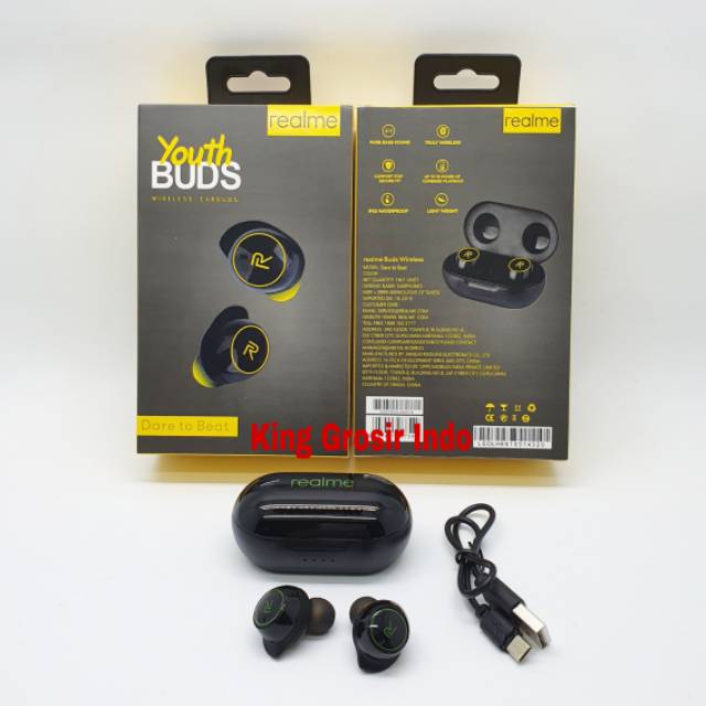 Headset Bluetooth Realme Youth Buds Model Touch ( Dear To Beat ) Earphone Wireless Realme Youth Buds