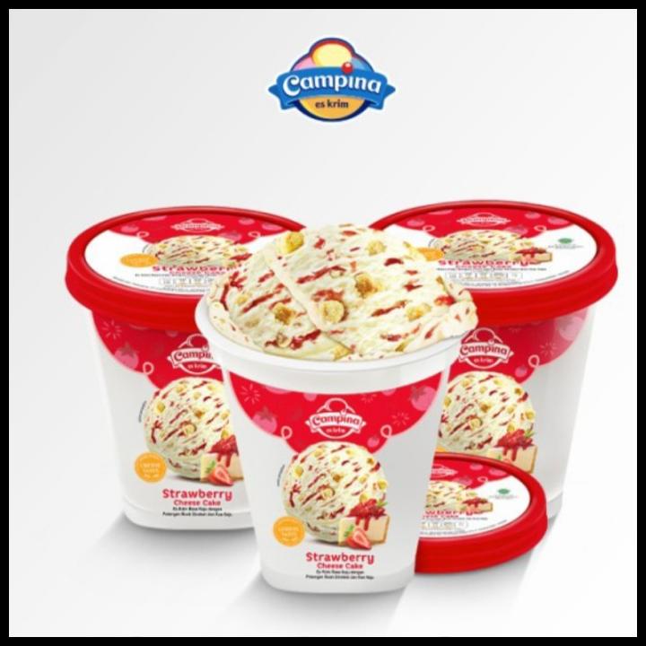 

Ice Cream Campina 350Ml Strawberry Cheese Cake -Isi 3 Pcs