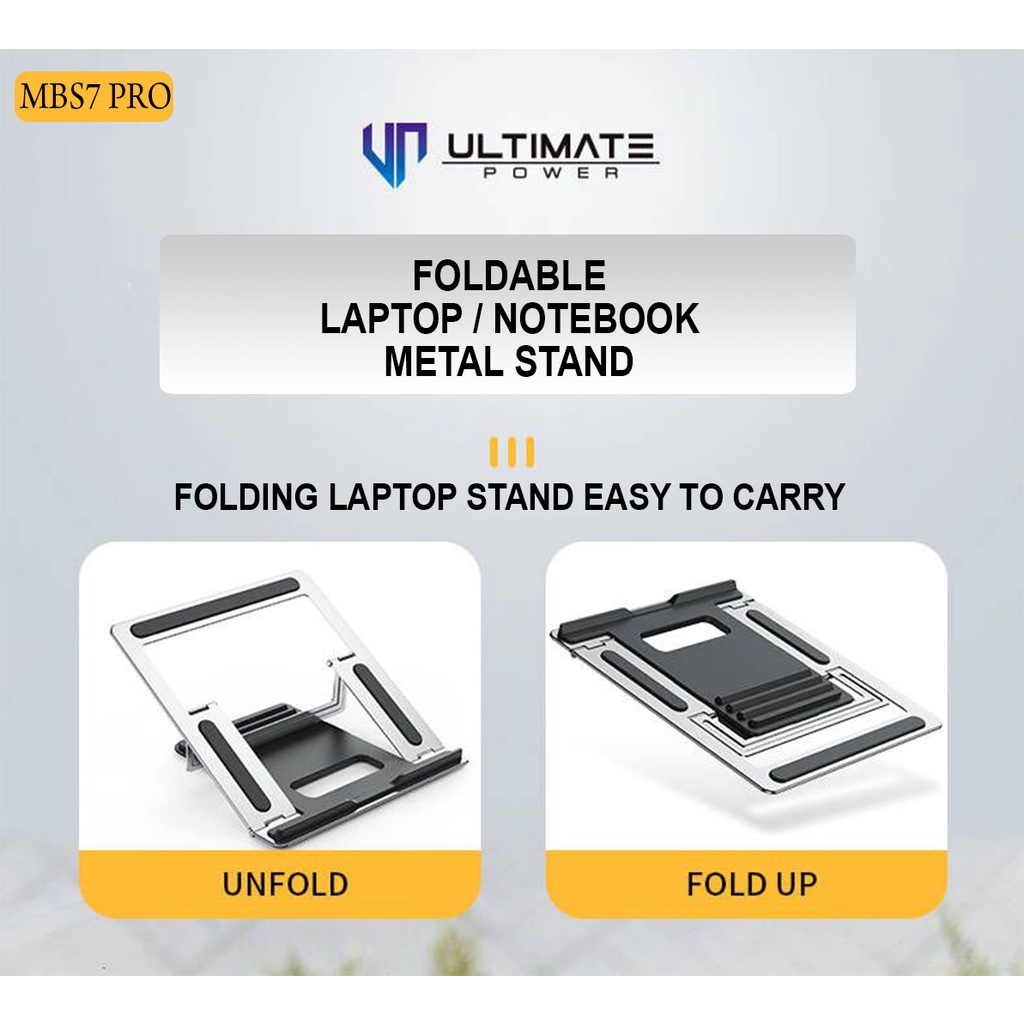 Dudukan Leptop Notebook Macbook Ultimate Foldable Metal Stand MBS7 PRO
