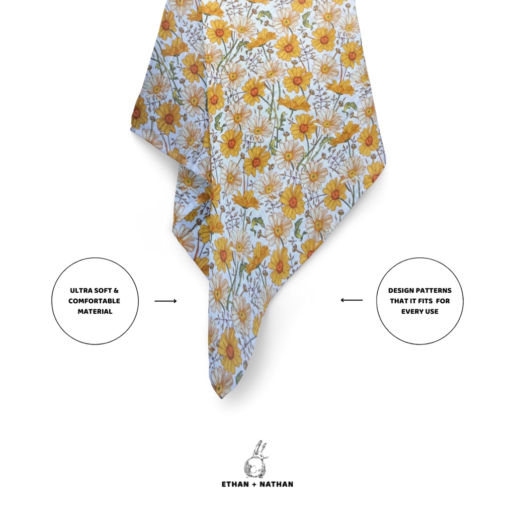 Ethan + Nathan Swaddle Blanket / Bedong Bayi Pattern - Sunflower