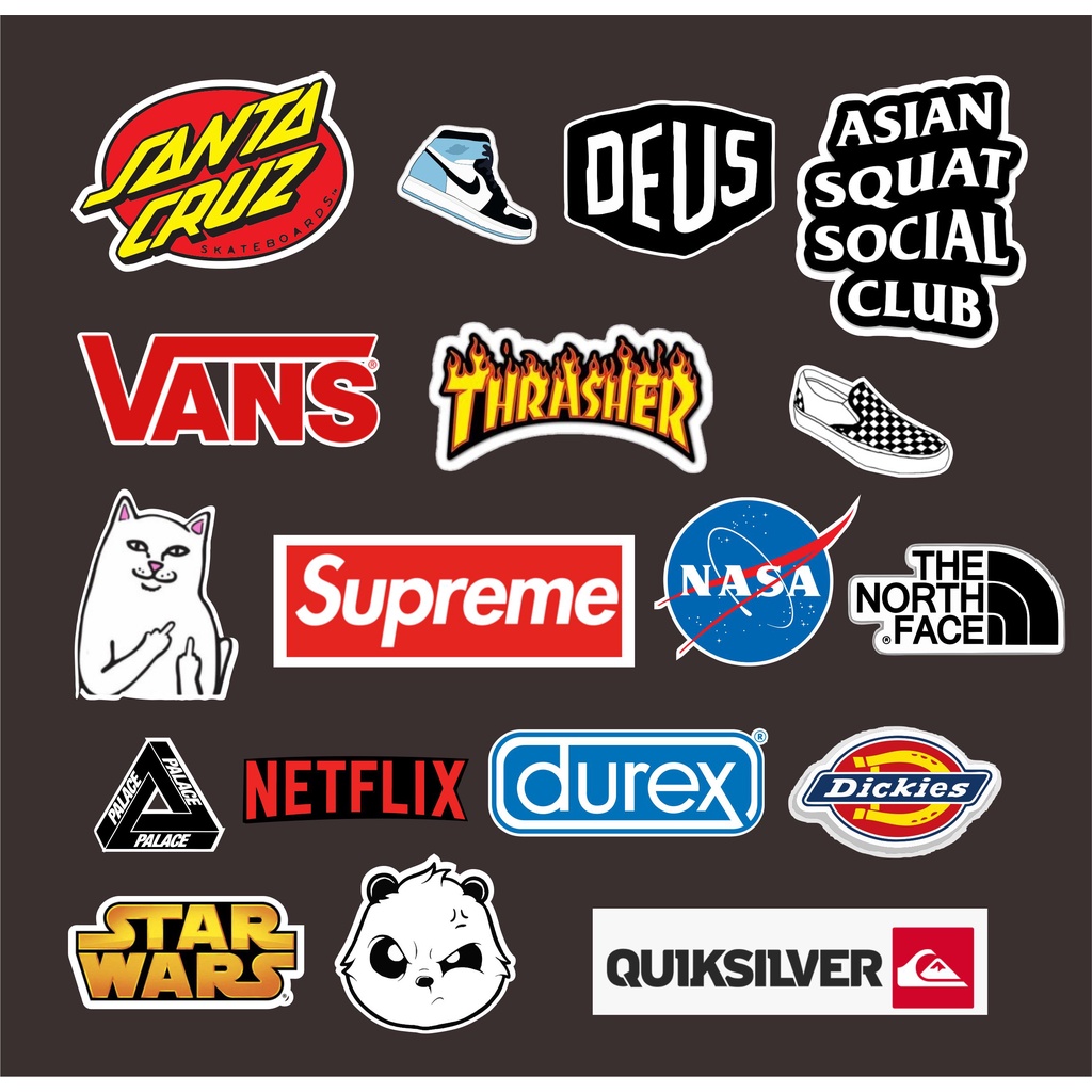 Stiker STICKER BRAND Murah Logo AESTHETIC ANTI AIR UNTUK LAPTOP CASE TUMBLER KOPER HP hypebeast graffiti Sticker Vinyl Waterproof DIY HP motor helm mobil ipad tablet