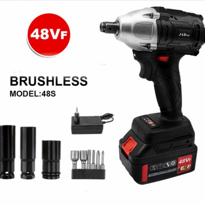 Cordless Impact Wrench JLD TOOL 48S SET Brushless Mesin Bor Baut Sock