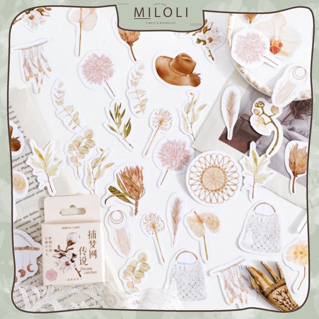 

[MILOLI] 46PCS DREAM CATCHER Deco DIY Scrapbook Stiker Jurnal Diary Planner Kotak - B0310