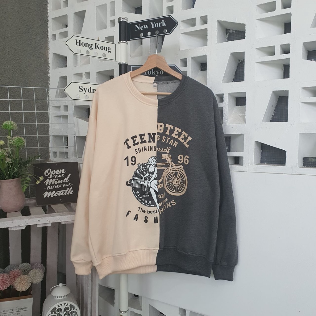 Shining Star Sweater Oversize Bahan Flece