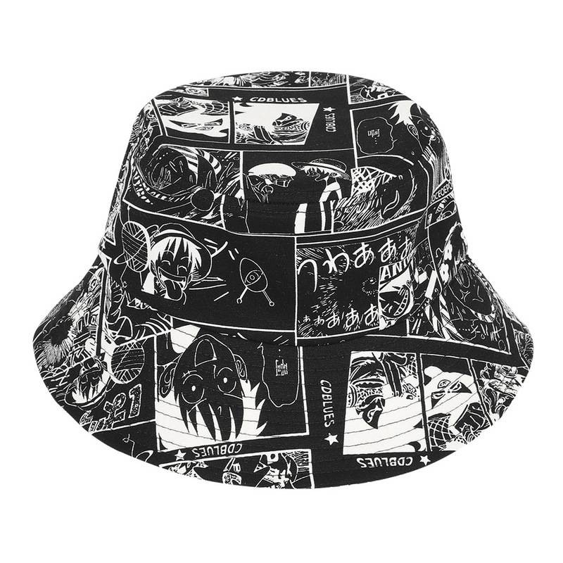Topi Bucket Motif Print Anime One Piece Luffy Untuk Pasangan