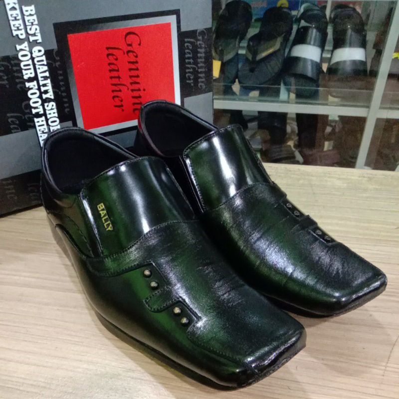 sepatu pantofel kulit asli pria Bally 2201 hitam dijamin ORI 100%