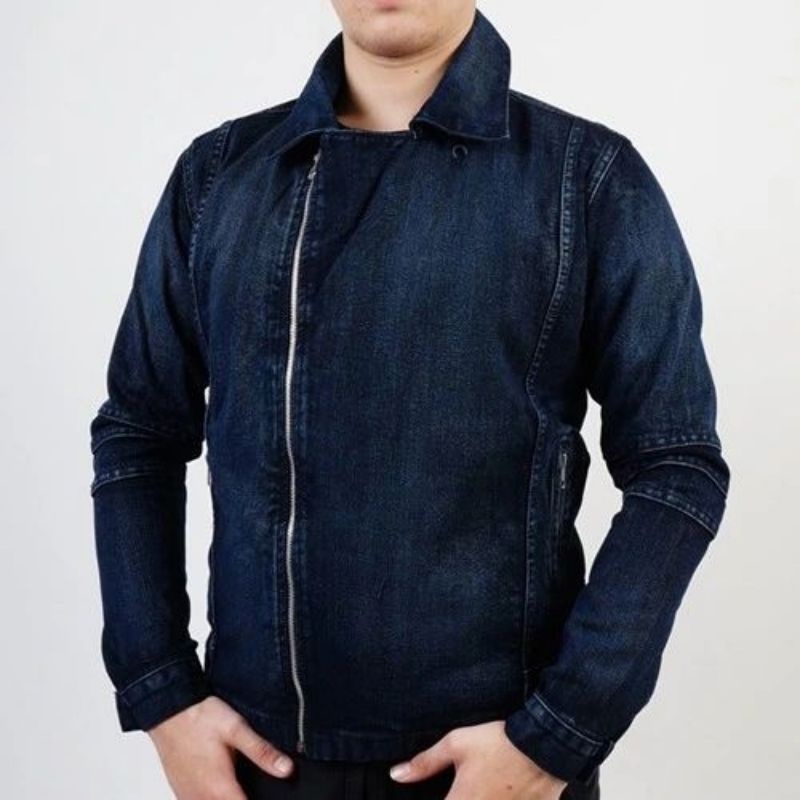 Jaket Bloods Denim Jeans Original Keren Klasik Jacket Distro Outdoor size M Bahan Tebal Warna Bagus 