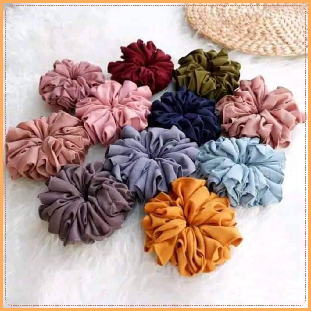 Ikat Rambut Scrunchie Pu Leather Hair Rubber Bands