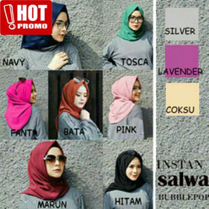 PASHMINA INSTAN SALWA - HITAM HIJAB JILBAB  INSTAN