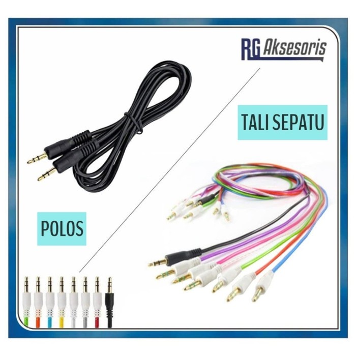 Kabel AUX AUDIO Jack Handphone / komputer ke speaker - Polos HITAM