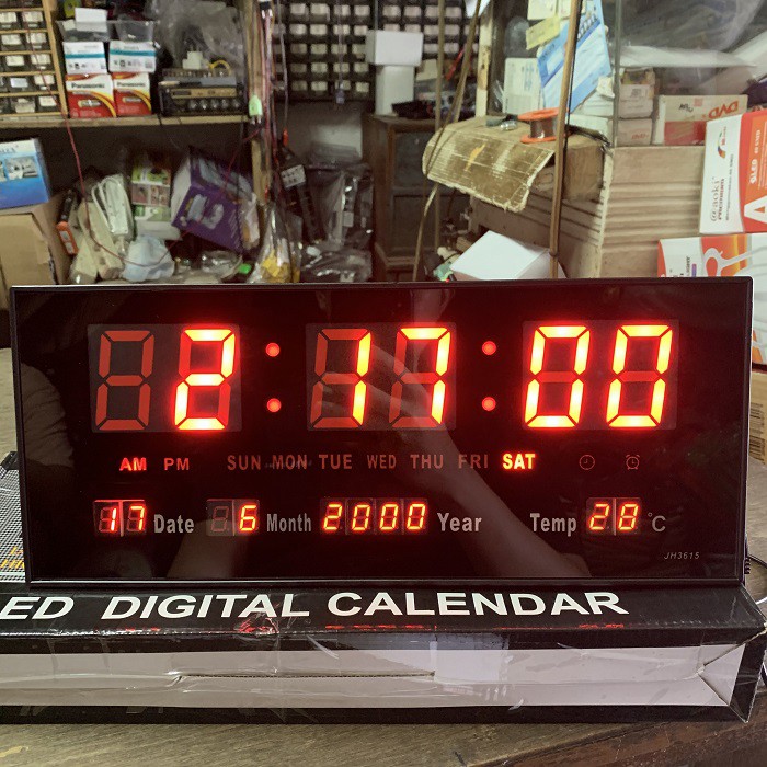 Jam Dinding Digital Led 3615 Clock Alarm Hias