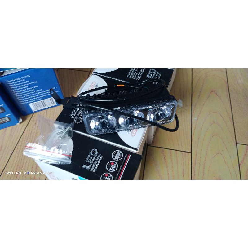 lampu tembak led 3 mata supermoto